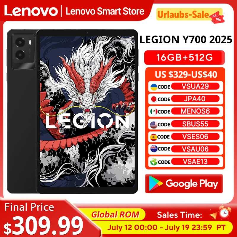 Lenovo LEGION Y700 2025 Планшет Global ROM Snapdragon 8 Gen 3 Восьмиядерный 8,8 дюйма 165 Гц Дисплей Android 6550 мАч Pad ПК Планшеты