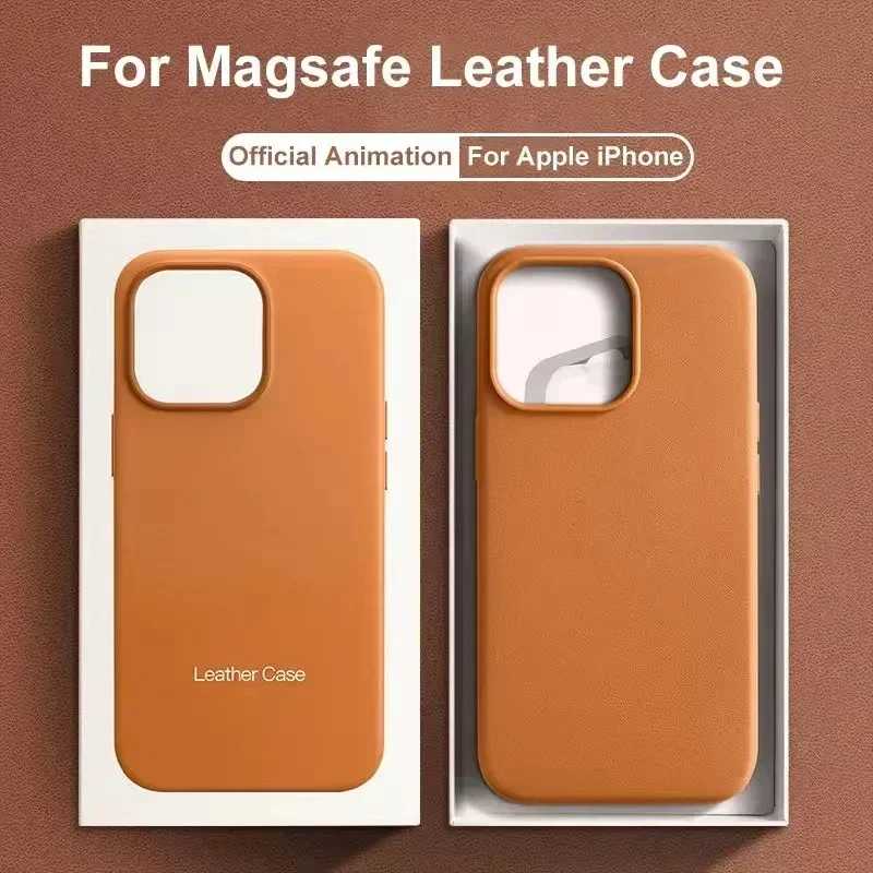 Роскошный магнитный кожаный чехол для Apple iPhone 17 Pro Max 16 13 12 14 15 Plus, официальный MagSafe, для iPhone, чехол-кейс Чехлы и чехлы для мобильных телефонов