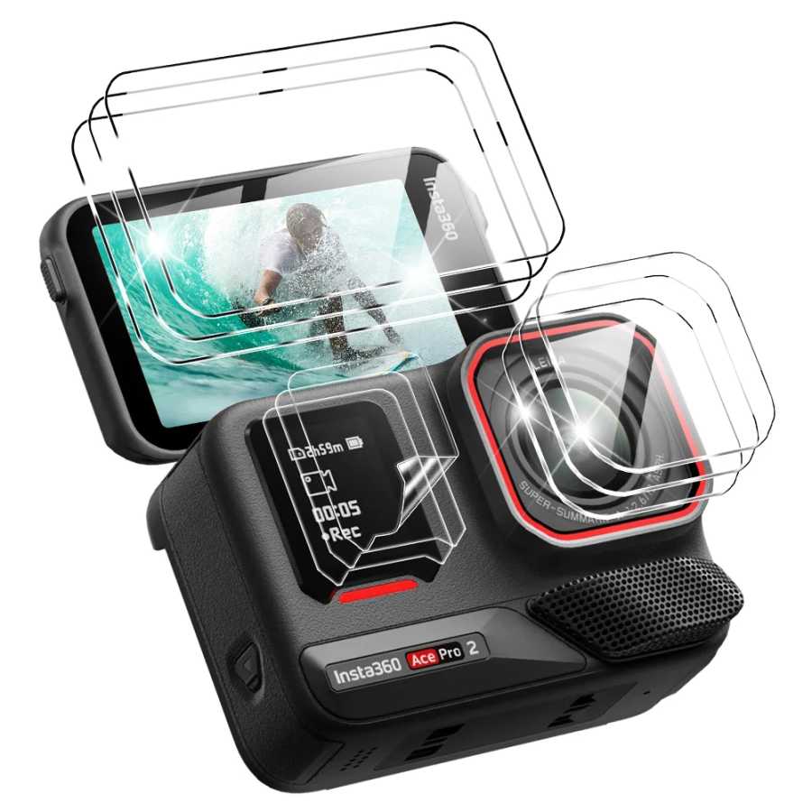 Защитное стекло 3-в-1 для Insta360 Ace Pro 2/1, защитная пленка для экрана и объектива камеры, стеклянная пленка с защитой от царапин, набор аксессуаров Insta 360 Фото- и видеотехника