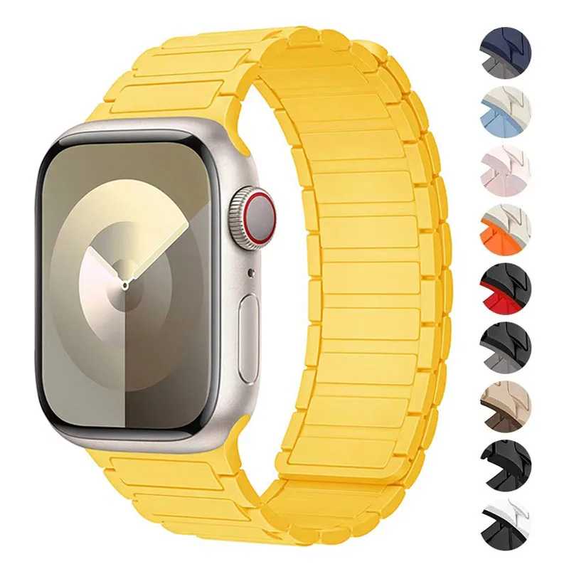 Магнитная лямка для Apple Watch band 45mm 49mm 44 mm 40mm 41mm 38mm 42mm силиконовый браслет iWatch Series 8 7 6 9 Se Ultra 2 band Аксессуары для часов