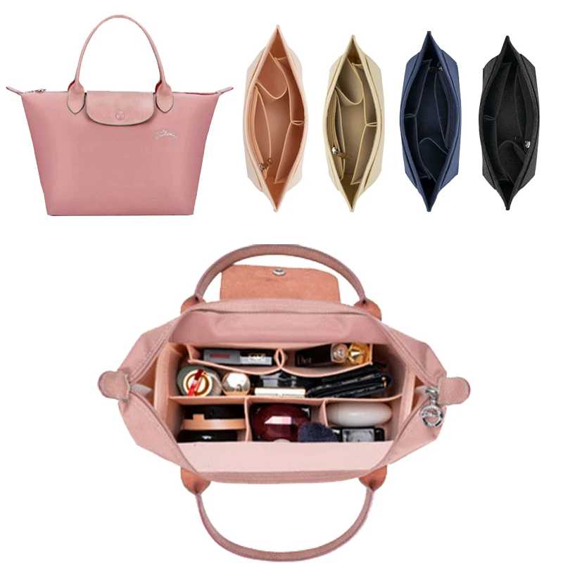 Фетровая сумка-вставка подходит для сумки Longchamp, сумка-вкладыш, фетровая ткань, косметичка, поддержка, дорожная портативная вставка-органайзер для кошелька Детали и аксессуары для сумок