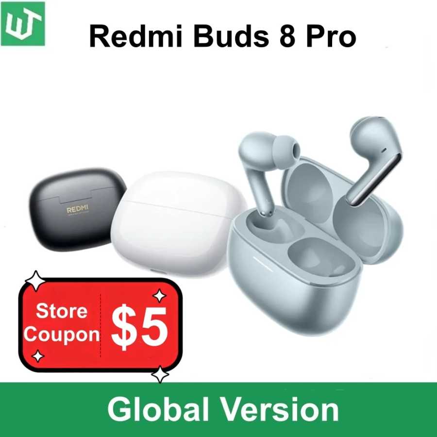 Наушники Xiaomi Redmi Buds 8 Pro Global Version TWS с поддержкой Hi-Res Audio, LDAC, 3 микрофонами, технологией AI Clear Call и активным шумоподавлением 55 дБ. Портативное аудио и видео