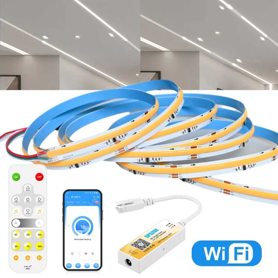 10 м 20 м WIFI COB светодиодная лента с проточной водой, 24 В, светильник для скачек, гибкая линейная лампа, таймер приложения для Alexa Google Assistant Светодиодная подсветка
