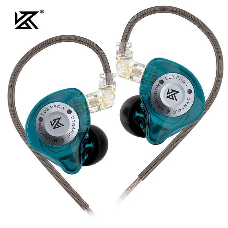 KZ EDX PRO X IEM Наушники Динамический привод HiFi Глубокий бас Звук Наушники Спортивная музыкальная гарнитура с шумоподавлением и съемным кабелем Портативное аудио и видео
