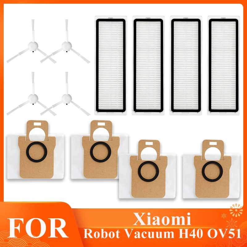 Подходит для робота-пылесоса Xiaomi H40/OV51) Детали робота-пылесоса Мешок для пыли Боковая щетка HEPA-фильтр Аксессуары 
