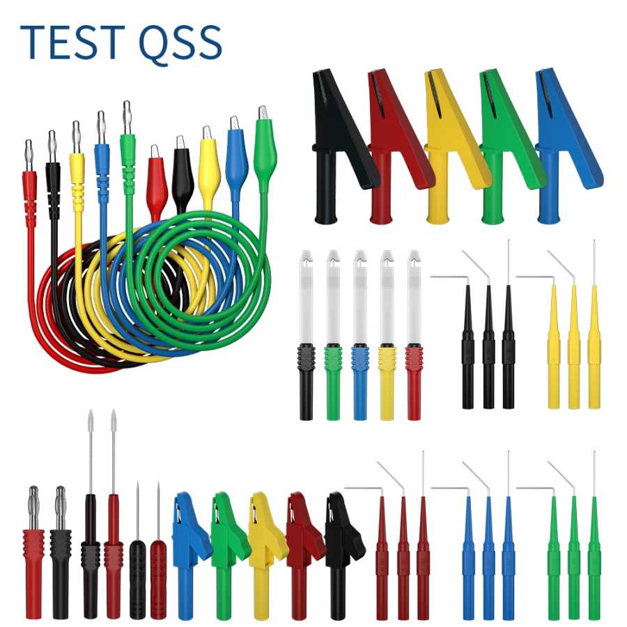 Набор тестовых проводов для мультиметра QSS, 41 шт., с разъемами типа &laquo;банан&raquo; 4 мм и зажимами типа &laquo;крокодил&raquo;, с пробивными зондами и зажимами типа &laquo;крокодил&raquo; Q.80013 Инструменты для измерения и анализа