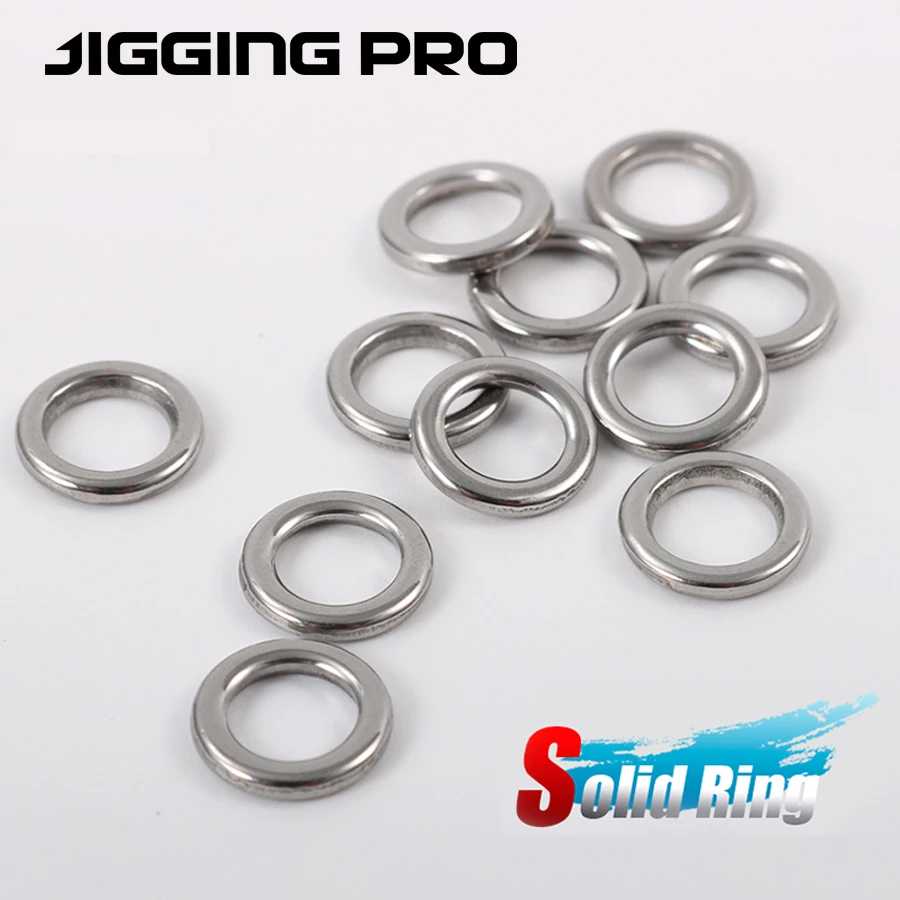 Набор рыболовных кольца JIGGING PRO из нержавеющей стали (10/15 шт.) для оснастки, крючков и вертлюгов Для рыбалки