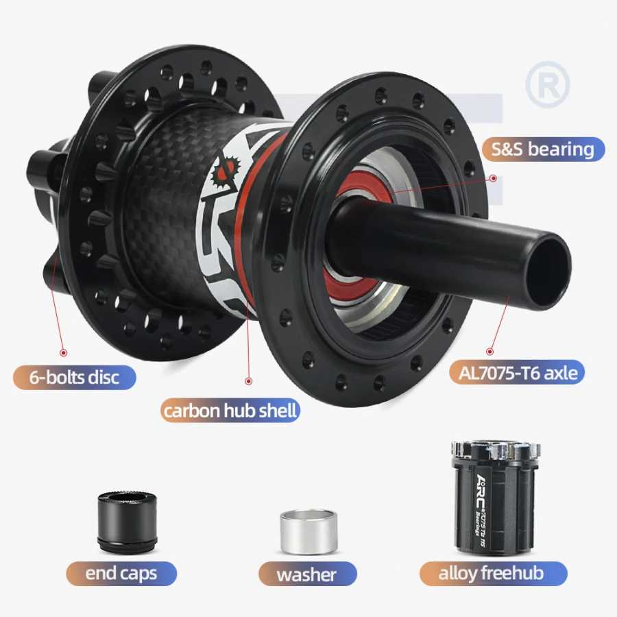 Фотография №1 товара ARC MTB Hub Велосипедная ступица из углеродного волокна Ступицы для