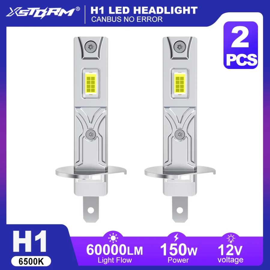 XSTORM H1 Светодиодная лампа для фар 60000LM 150W Высокомощная автоматическая противотуманная фара 6500K 12V Светодиодные фонари для фар автомобиля Ходовые фары Автомобильные фары