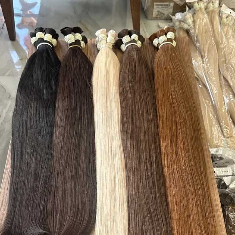 100% человеческие волосы, без утка, Remy Vietnam Hair, прямые пучки волос, настоящие натуральные черные волосы, 613, блондинка, 30 дюймов, для плетения Человеческие волосы (для блондинов)