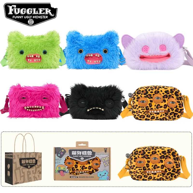 Оригинальная плюшевая сумка через плечо Fugglers Fuggler Mr Buttons Screch Black Monster, плюшевая сумка на плечо, подарки на день рождения, кукла Мягкие игрушки