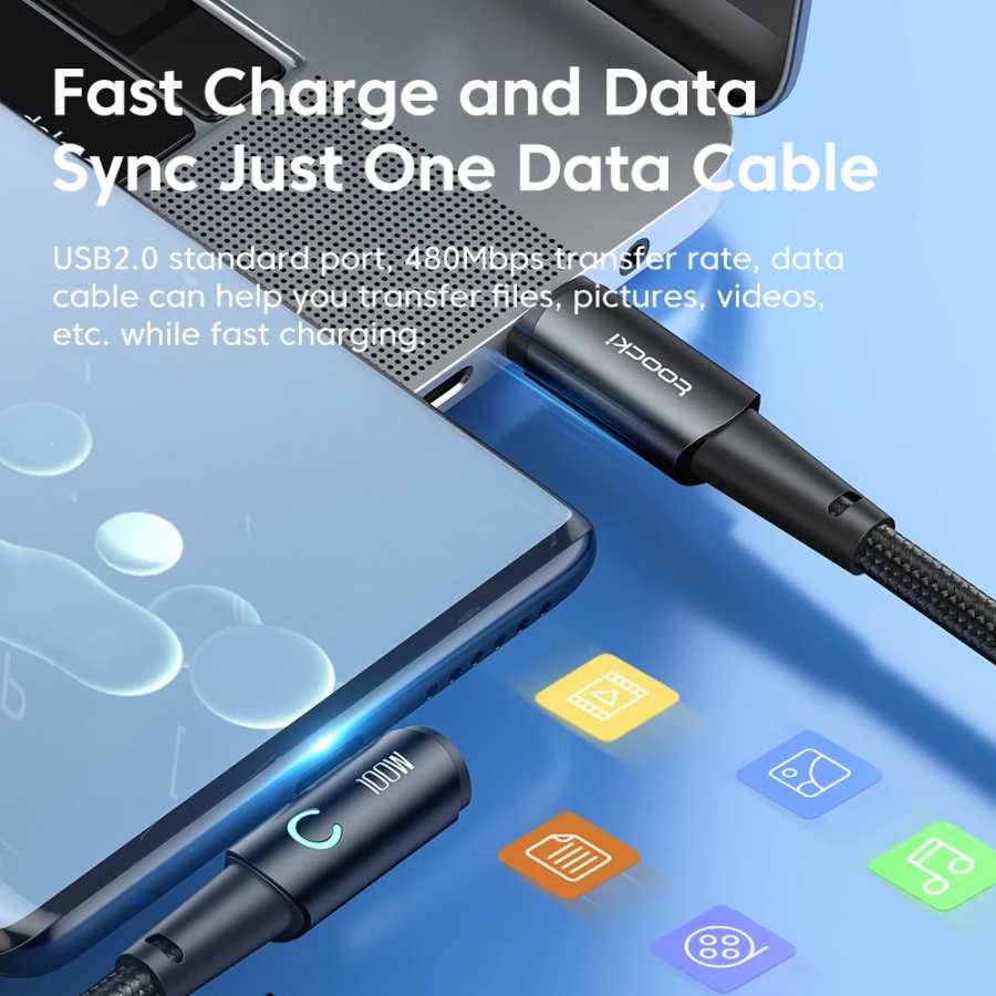Фотография №3 товара USB-кабель Toocki на Type-C, 100 Вт, 90 градусов