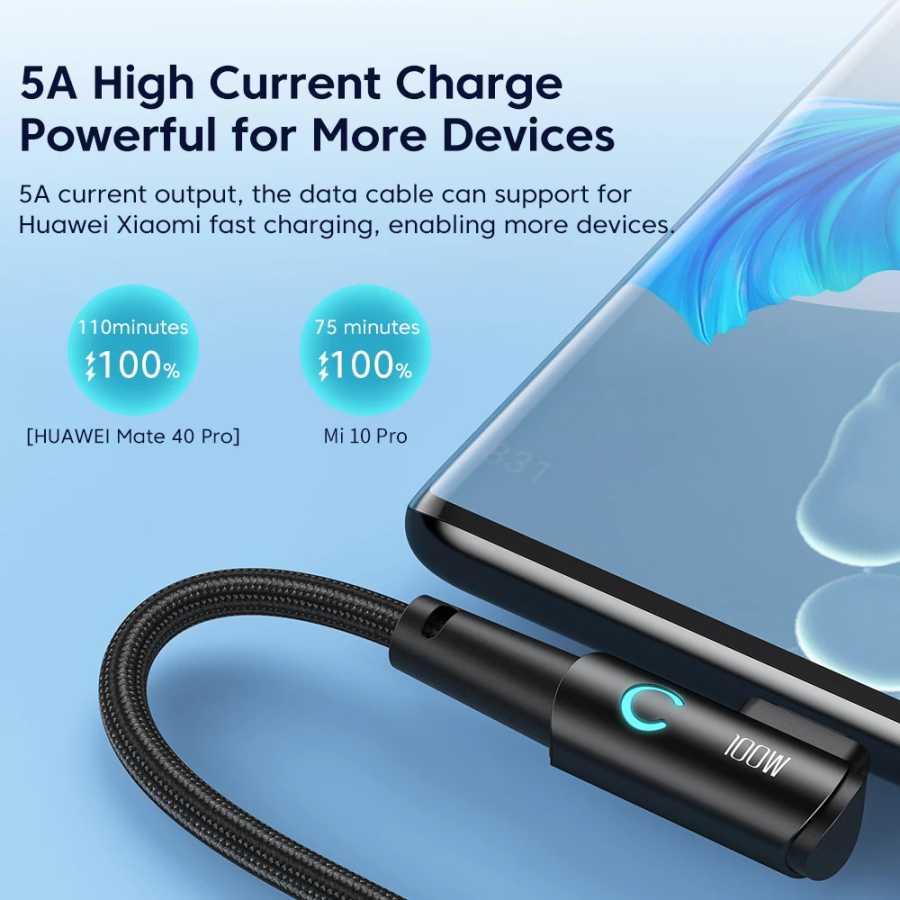 Фотография №2 товара USB-кабель Toocki на Type-C, 100 Вт, 90 градусов