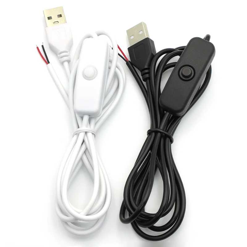 1/5/10 шт. 5 В переключатель питания провод USB &laquo;папа&raquo; на 2-ядерный соединительный кабель 501 кнопка включения выключения для светодиодной ленты лампы лампы DIY Электрика