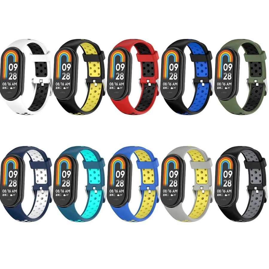 Фотография №2 товара Ремешок для Xiaomi Mi Band 8 9 10, силиконовый браслет,