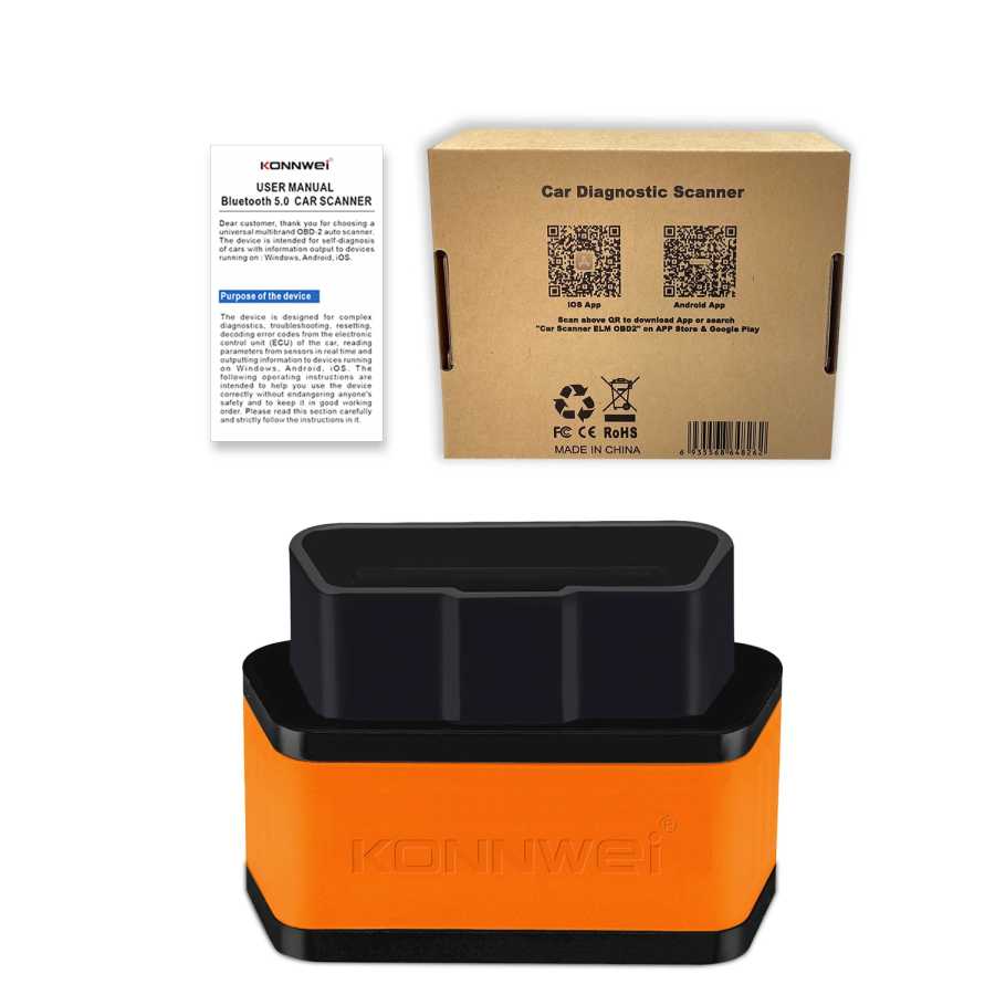 Фотография №4 товара Автосканер KONNWEI KW903 ELM327 v1.5 Bluetooth 5.0 OBD2 для Android/iOS,