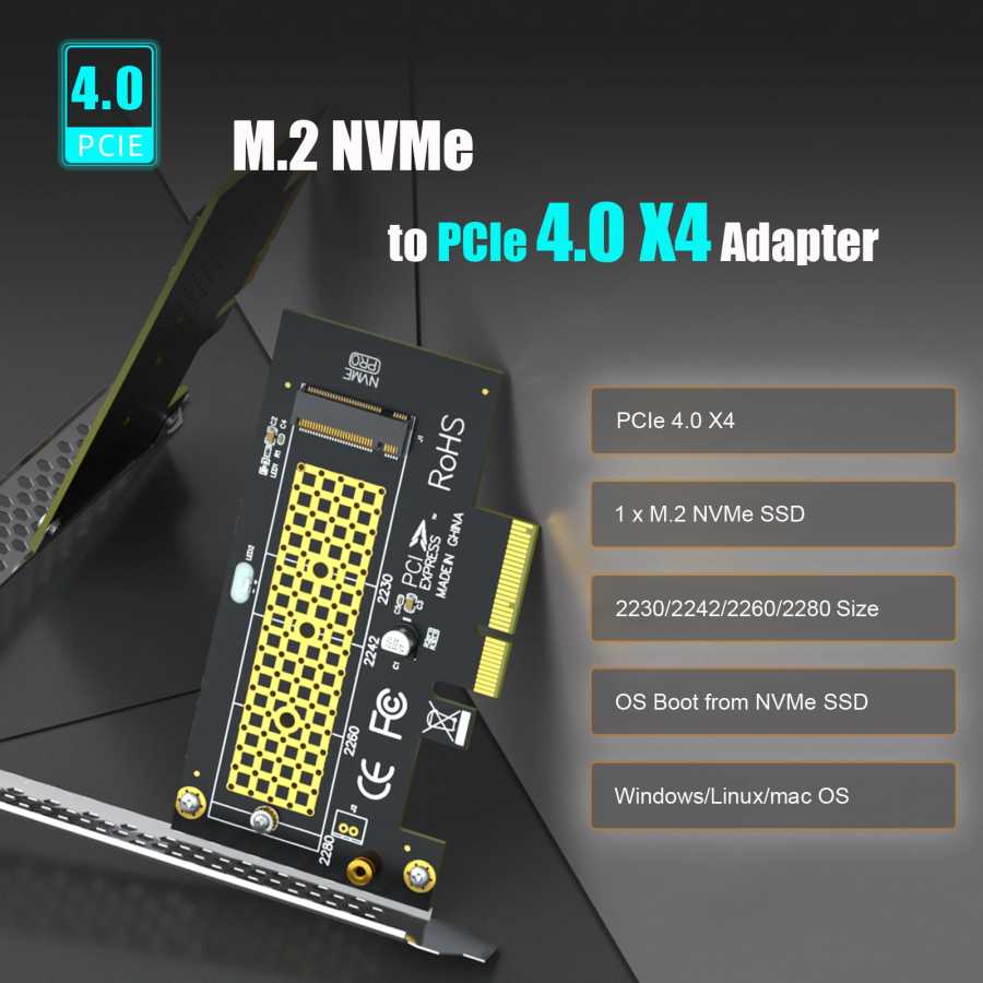 Фотография №1 товара Адаптер M.2 NVMe на PCIe X4