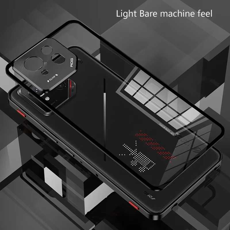 Металлический бампер, чехол для телефона с пряжкой для ASUS ROG Phone 9 Pro, односторонняя задняя крышка из закаленного стекла, полная защита объектива, чехлы Чехлы и чехлы для мобильных телефонов