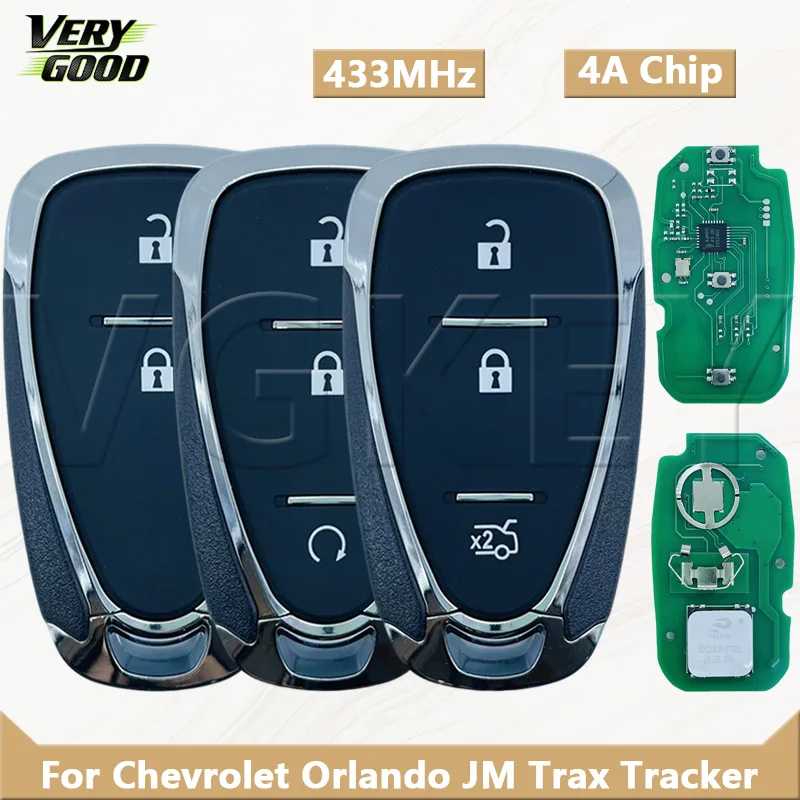 VG для Chevrolet Orlando JM Trax Tracker 4A чип 433 МГц 2/3 кнопки бесконтактный автомобильный умный ключ дистанционного управления Стартеры