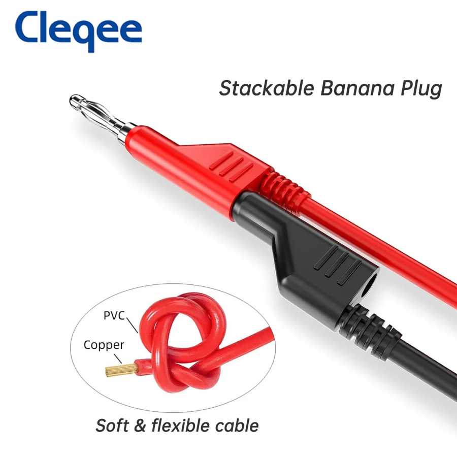 Фотография №1 товара Cleqee P1036B Комплект тестовых проводов с разъемом типа &laquo;банан&raquo; 4