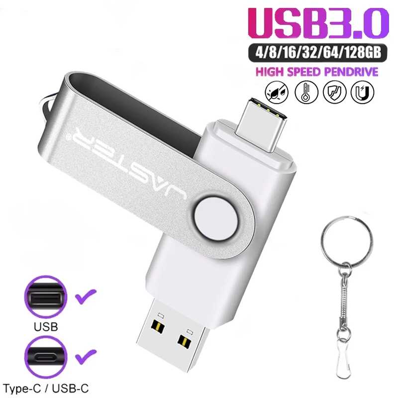 Высокоскоростная флешка USB Type-C 128 ГБ с бесплатным брелоком, 64 ГБ оранжевая, 2-в-1 USB-накопитель 32 ГБ 16 ГБ, мини-флешка для бизнеса Хранение данных