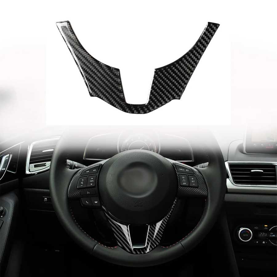 Накладка на руль автомобиля из углеродного волокна ABS для Mazda 3 Axela BM BN 2014 2015 2016, внутренняя молдинг, декоративная накладка Аксессуары для салона