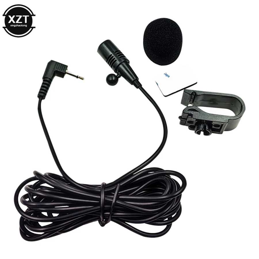 Автомобильный микрофон длиной 3 м, разъем 2,5/3,5 мм, автомобильный Bluetooth, внешний микрофон, DVD-навигатор, зажим для воротника, микрофон с защелкой Портативное аудио и видео