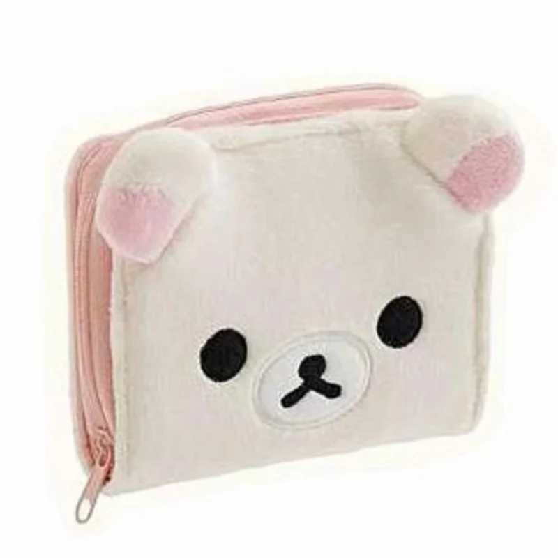 Rilakkuma Korilakkuma плюшевый кошелек кошелек мультфильм медведь лицо милые короткие кошельки для женщин и девочек белые кавайные кошельки зажимы для денег 