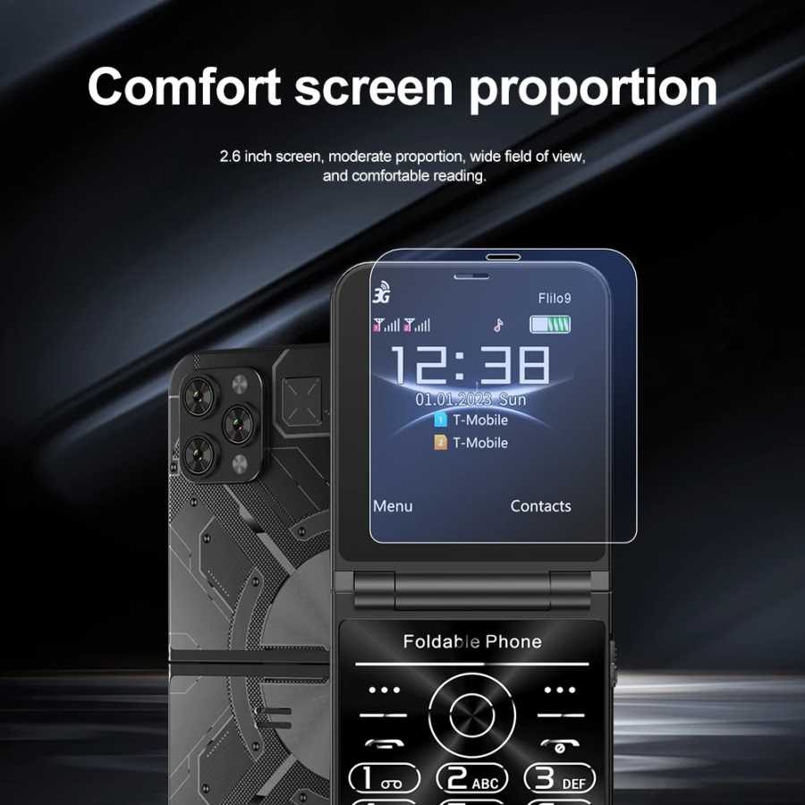 Фотография №4 товара SERVO Flilo9 Складной мобильный телефон 3G WCDMA Фонарик для записи
