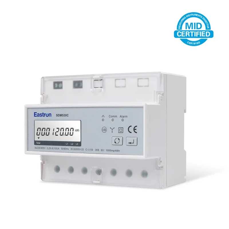 Фотография №2 товара Eastron SDM530C MID-сертифицированный трехфазный RS485 Modbus Многофункциональный интеллектуальный пост-платный счетчик