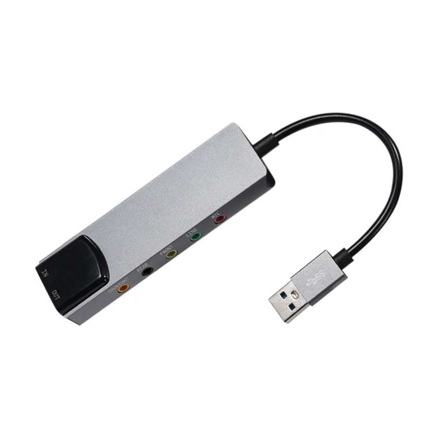 Фотография №5 товара 6-в-1 USB внешняя оптическая звуковая карта Многофункциональный аудиоконвертер адаптер для