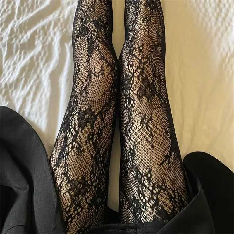 Фотография №4 товара Женские сексуальные ажурные чулки из ротанга, клубные вечерние колготки с