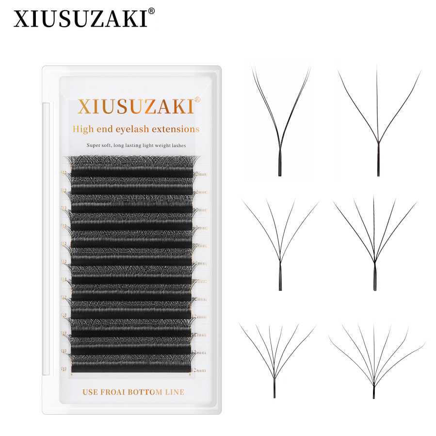 XIUSUZAKI W Shaped Bloom 2D 3D 4D 5D 6D 7D 8D Автоматическое цветение Готовые вееры Наращивание ресниц Натуральные yy Индивидуальные ресницы Косметика
