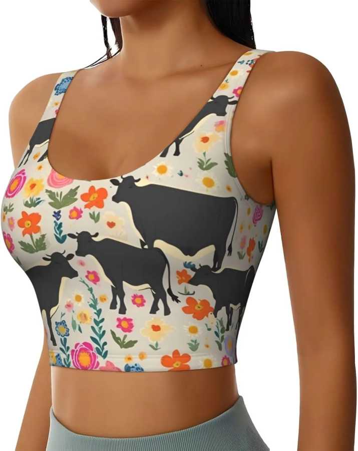 Фотография №1 товара Спортивный жилет с принтом крупного рогатого скота Red Flower Cows