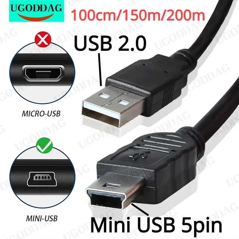 Кабель Mini USB 2.0 5-контактный мини-USB-USB Кабели для быстрой зарядки данных для MP3 MP4-плеер Автомобильный видеорегистратор GPS Цифровая камера HD Smart TV1 Компьютерная периферия