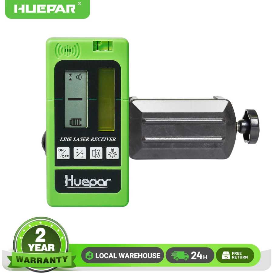 Лазерный детектор Huepar LR-5RG, зеленый/красный лазерный уровень, приемник луча для наружного использования в помещении, самовыравнивающийся лазерный уровень с импульсным режимом Инструменты для измерения и анализа