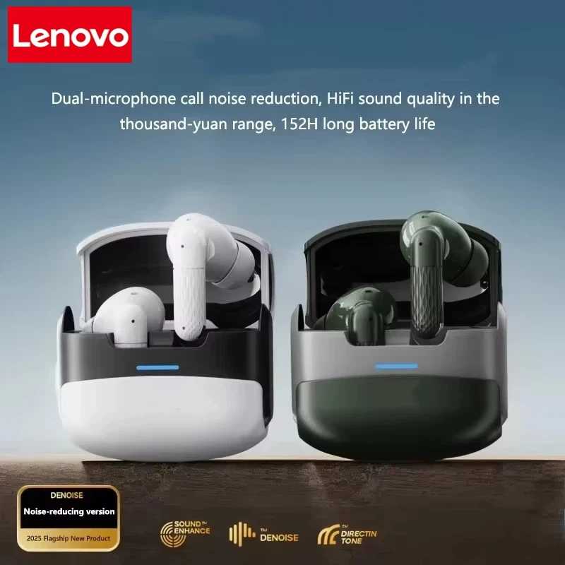 Новые беспроводные наушники Lenovo, Bluetooth-гарнитуры TWS 5.3, стереонаушники, Hi-Fi наушники, HD-микрофон для iPhone и Android Портативное аудио и видео
