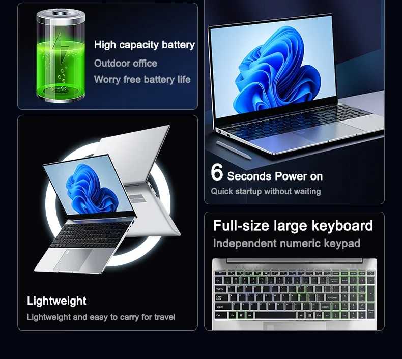 Фотография №5 товара Ноутбук Seraphic 2026 Original 15.6 с дисплеем N95 FHD IPS