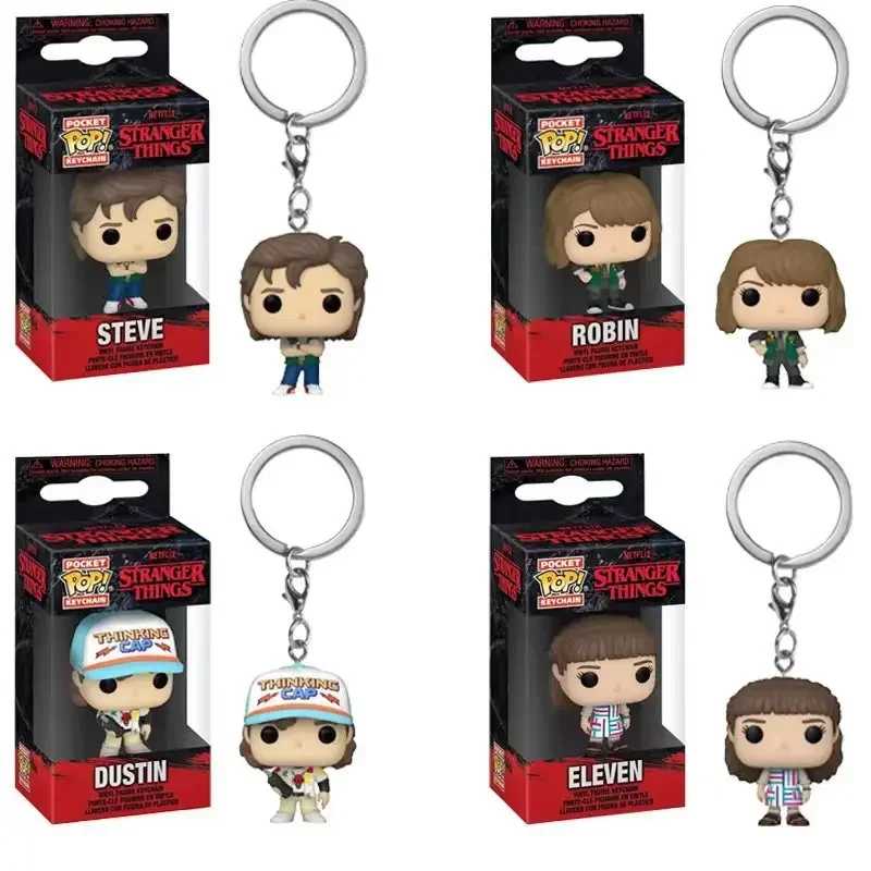 Брелок Funko Pop Pocket Pop Stranger Things Eleven Robin Barb Steve Dustin, брелок для ключей, модель игрушки для взрослых и детей, подарочные игрушки Игровые фигурки и трансформеры