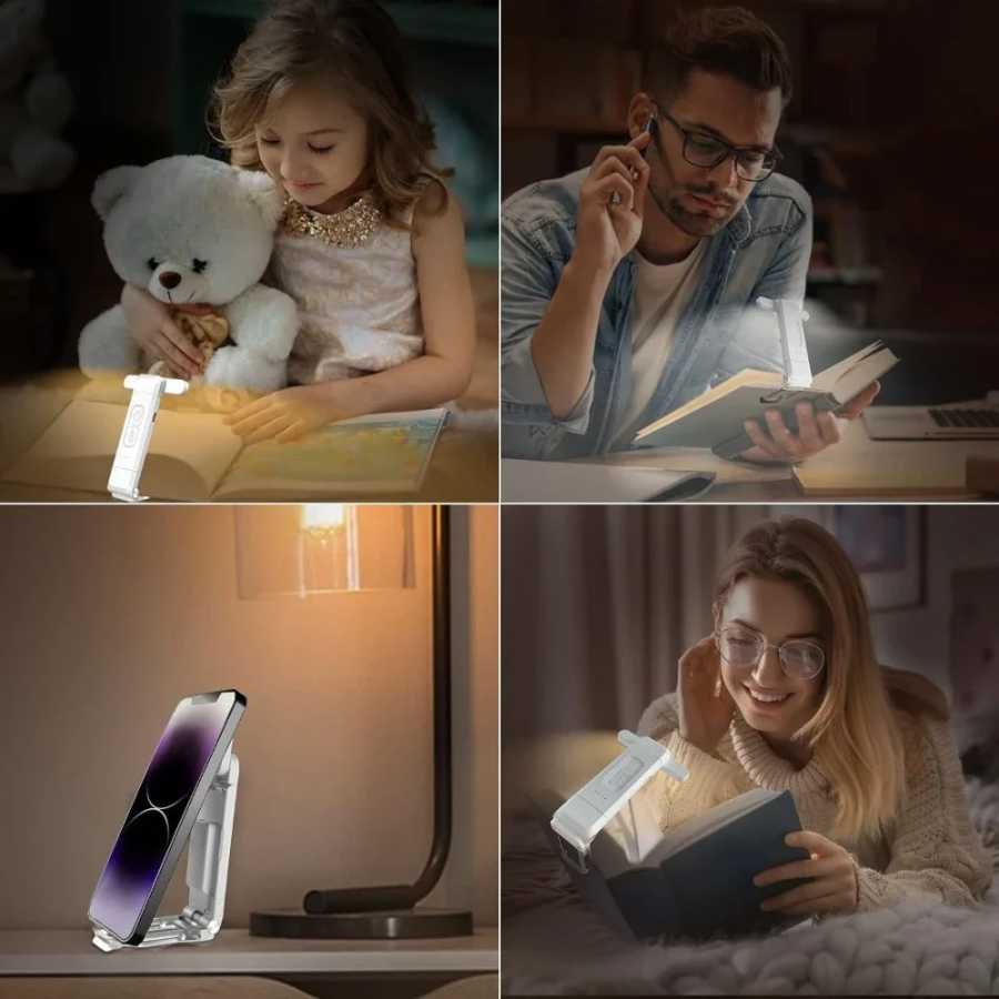 Фотография №5 товара Светильник для чтения, USB-перезаряжаемый книжный светильник для чтения ночью в