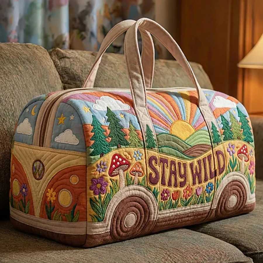 Сумка-даффл Hippie Nature Quilted Vantage в стиле бохо, дорожная сумка-тоут для мужчин и женщин, сумка для выходных на природу Дорожные сумки
