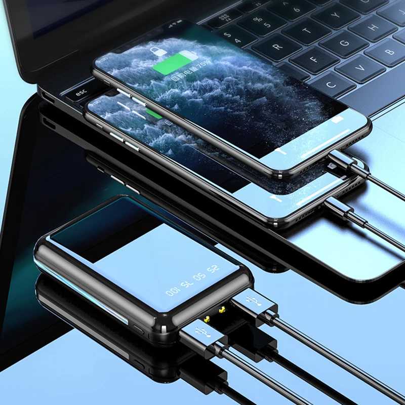 Фотография №3 товара 20000 мАч Mini Power Bank Портативное зарядное устройство Зеркальный экран