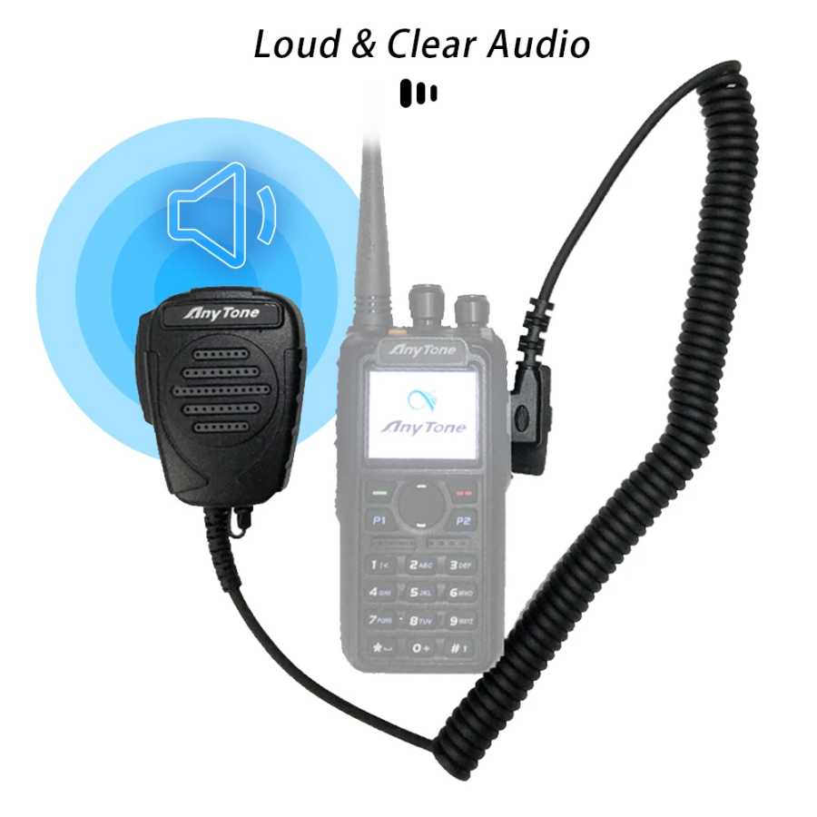Микрофон для динамика AnyTone, подходит для телефона, внешняя фотография, портативный рация AT-D878UVplus AT-D868UV с K-разъемом, микрофон Walkie Talkie Аксессуары & Запчасти