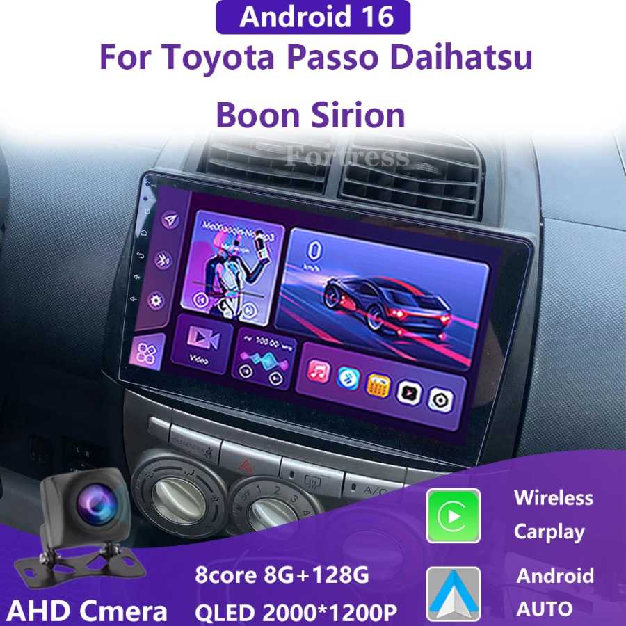 Android 16 Carplay Auto для Toyota Passo XC10 для Daihatsu Boon Sirion 2004-2010 Автомобильное радио Мультимедиа BT DSP Стерео 4G WIFI 
