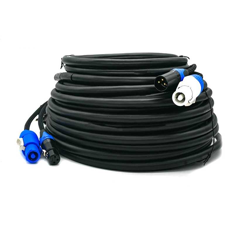 Фотография №1 товара Комбинированный соединительный кабель Powercon DMX 1,5 м, 1 м, 2