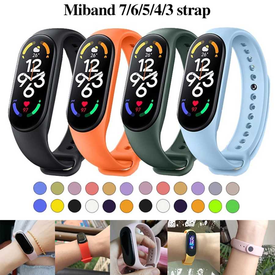 Спортивный ремешок для часов Xiaomi Mi Band 7, браслет на запястье Miband 5 6 NFC, сменный силиконовый ремешок Pulse Correa Mi Band 8 7 6 3 4 5 Аксессуары для часов