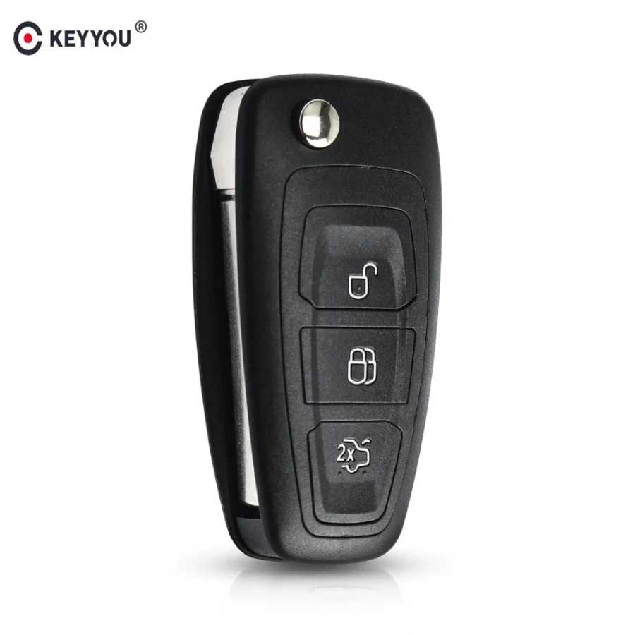 Складной дистанционный ключ KEYYOU с 3 кнопками, складной чехол-брелок для Ford Focus 3 Fiesta connect mondeo c max Стартеры