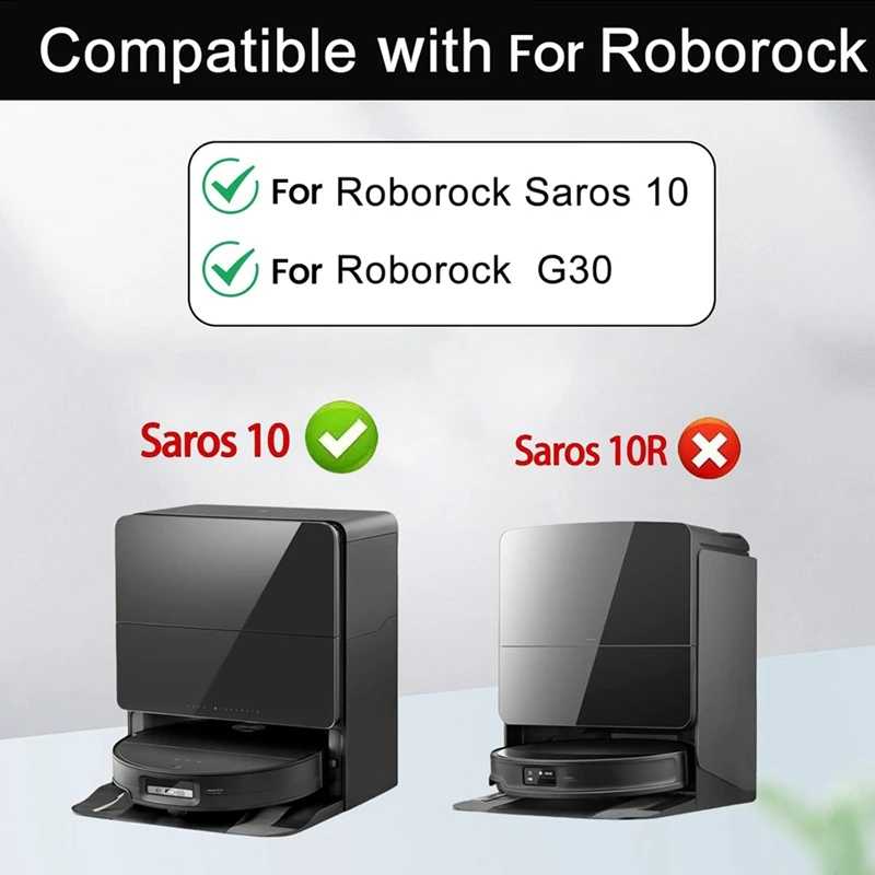 Фотография №2 товара Roborock Saros 10, аксессуары, основной ролик, боковая щетка, фильтр Hepa,