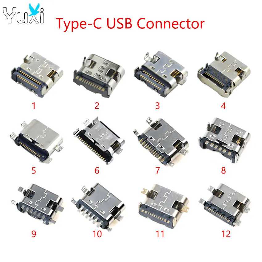 YuXi 1 шт. USB Type C женский разъем, разъем для зарядки, фоторазъем для пайки печатных плат SMD SMT, зарядная док-станция для самостоятельной сборки USB Компьютерная периферия