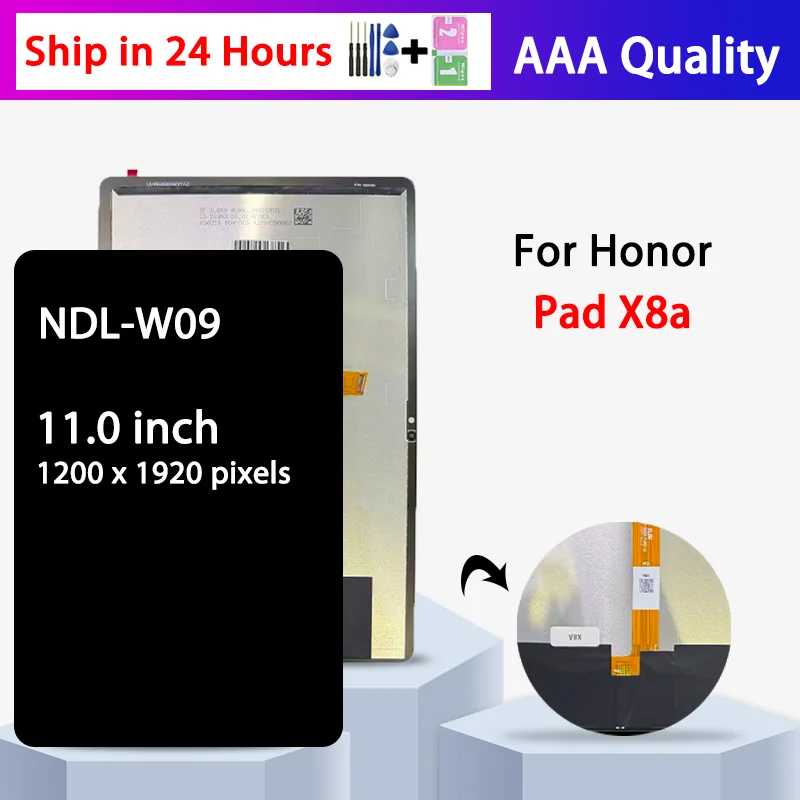 11,0 "Новый ЖК-дисплей для Huawei Honor Pad X8a, дигитайзер сенсорного экрана в сборе для Honor Pad X8A NDL-W09, дисплей Аксессуары и запчасти для планшетов